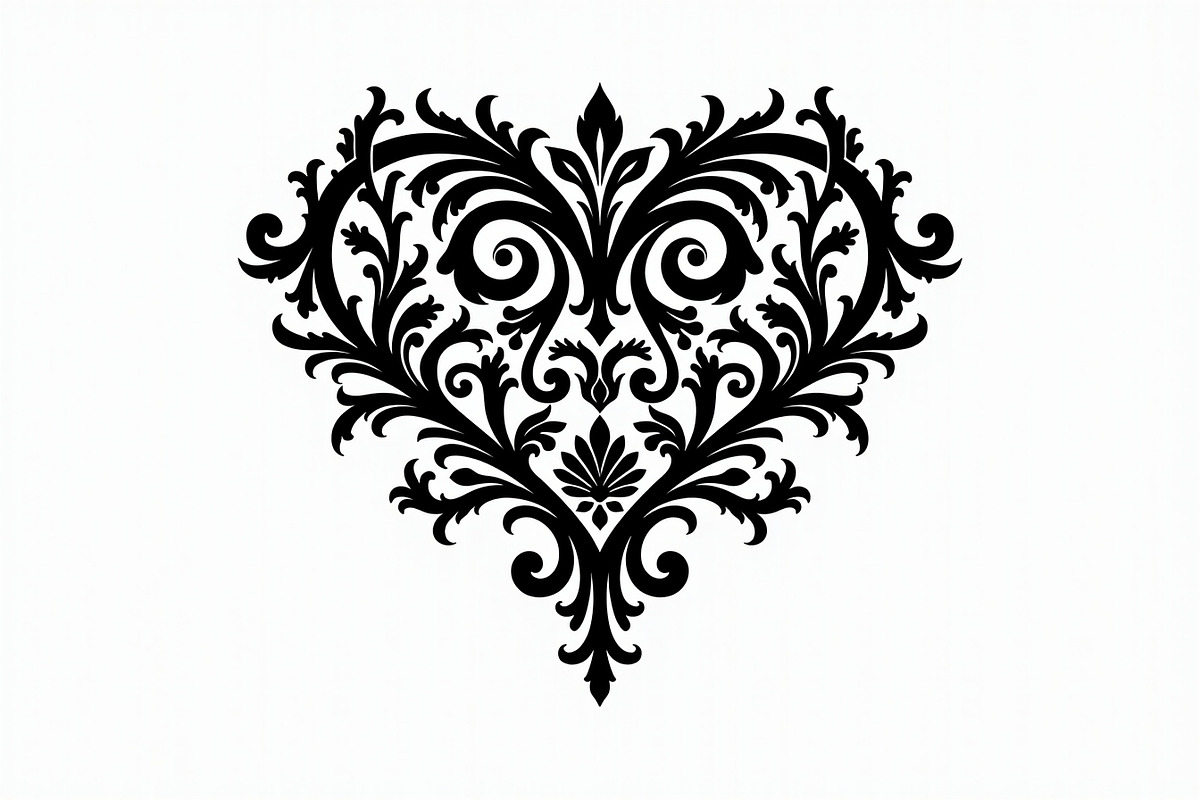 Floral Heart Silhouette Set, an Illustration by Gfx_Store (Photo 2 of 21)