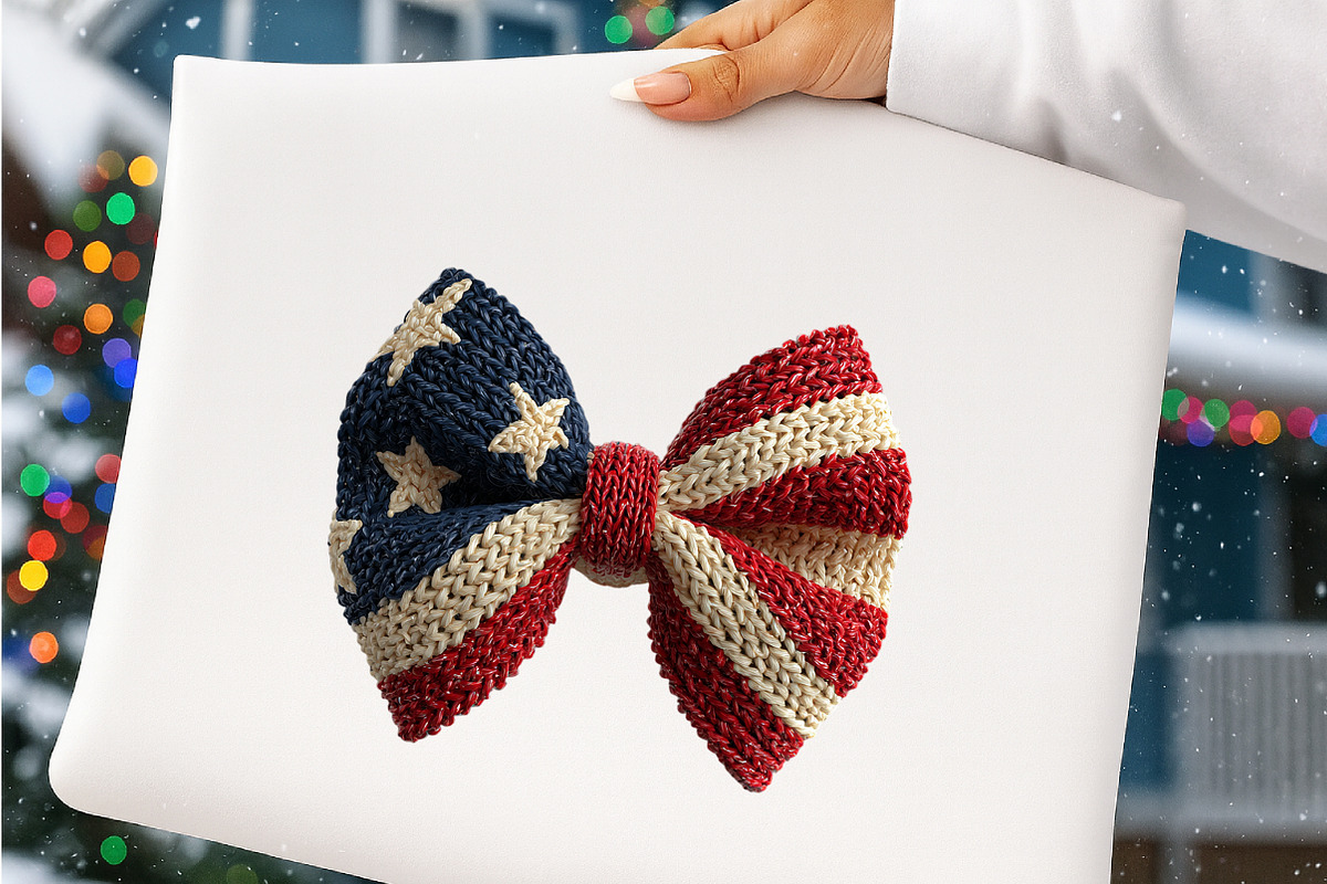 Faux Yarn USA Flag Bow PNG, an Illustration by SinaCreation (Photo 5 of 6)