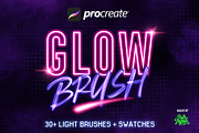 30+ Procreate Glow Brushes, a Brush Add-On by Nurmiftah (Thumbnail 1 of 13)