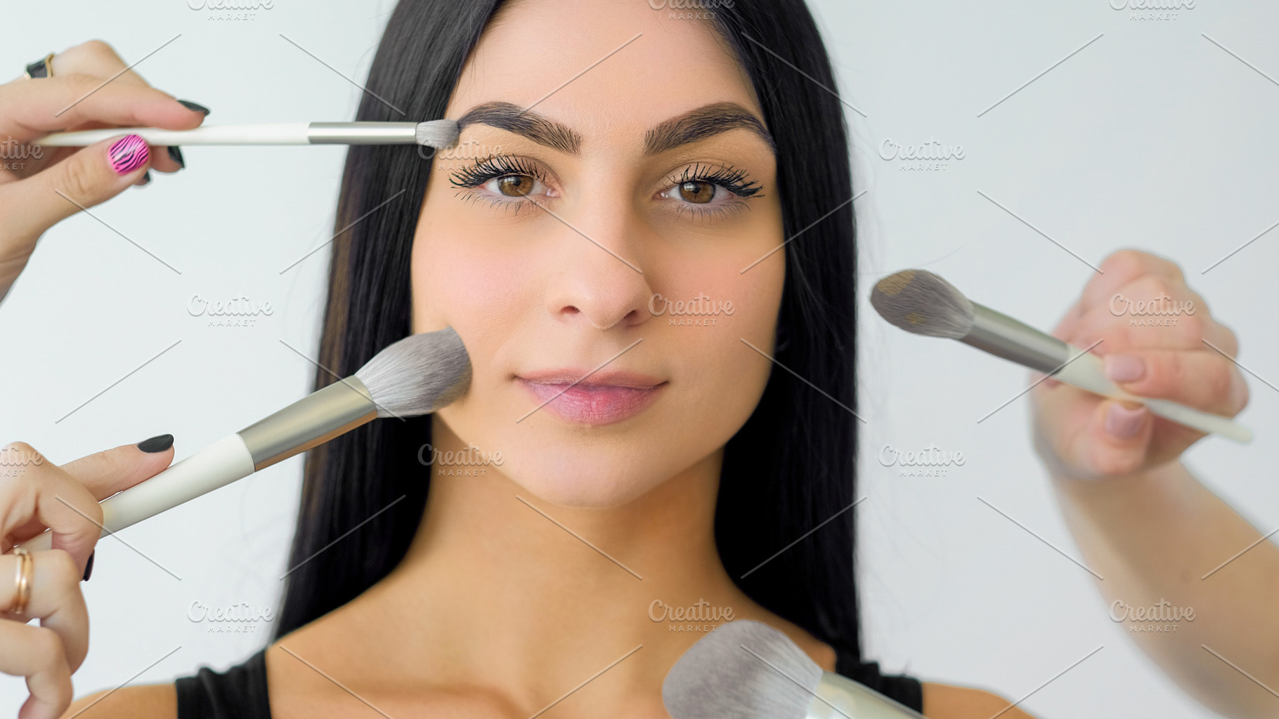 Professional makeup visage model female face brush, a Person Photo by Photo Drive Studio