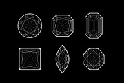 Vector outline gems collecton, an Object Illustration by Exit Graphic Shop (Thumbnail 3 of 3)
