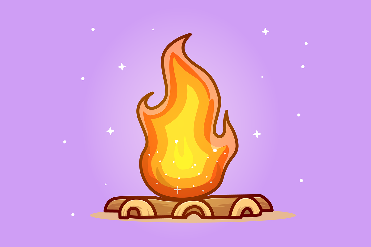 Bonfire In Space Cartoon, an Object Illustration by Catalyst Labs (Photo 3 of 3)
