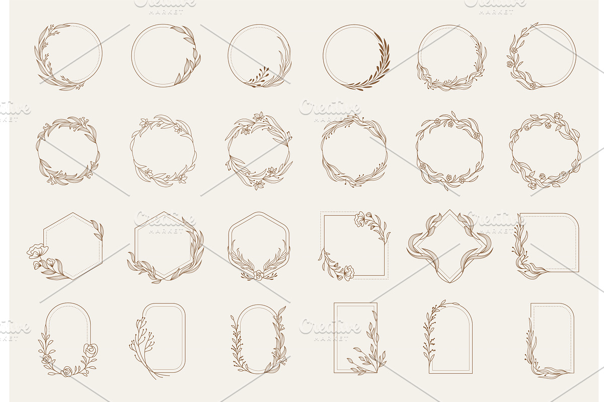 Flowers frames. Minimalistic, an Illustration by Onyx