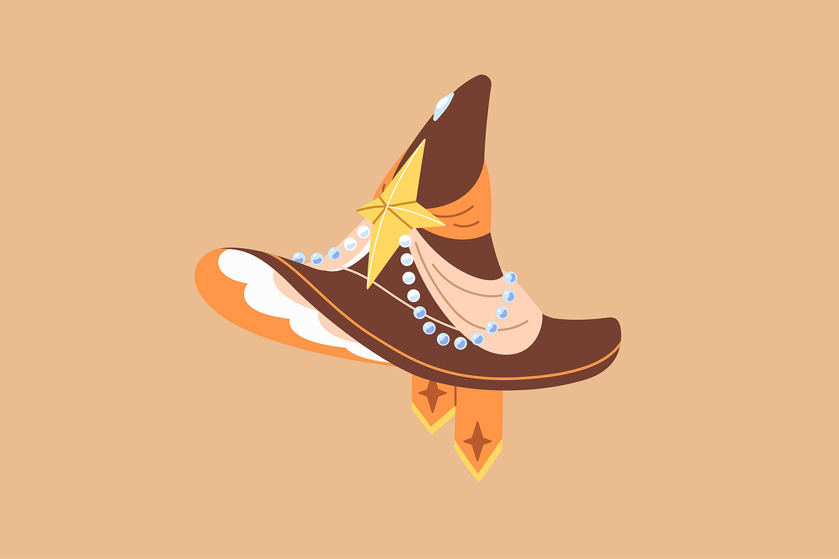 Witch, wizard hats set + patterns, an Object Illustration by PaperTrident (Photo 15 of 20)