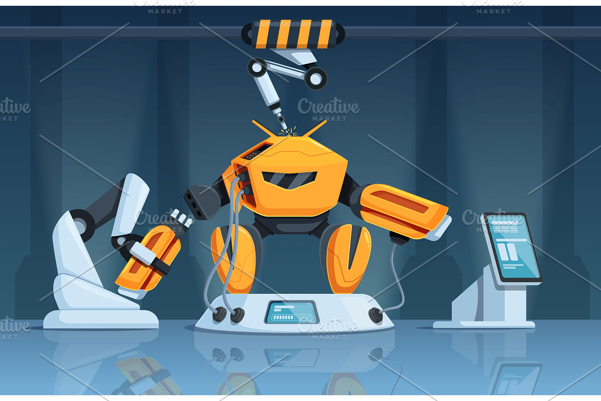 Transforming robot in lab, an Illustration by Valerie Bodnar
