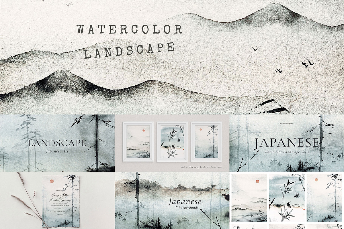 Winter Landscape Bundle, a Background Graphic by by creative paper (Photo 2 of 5)
