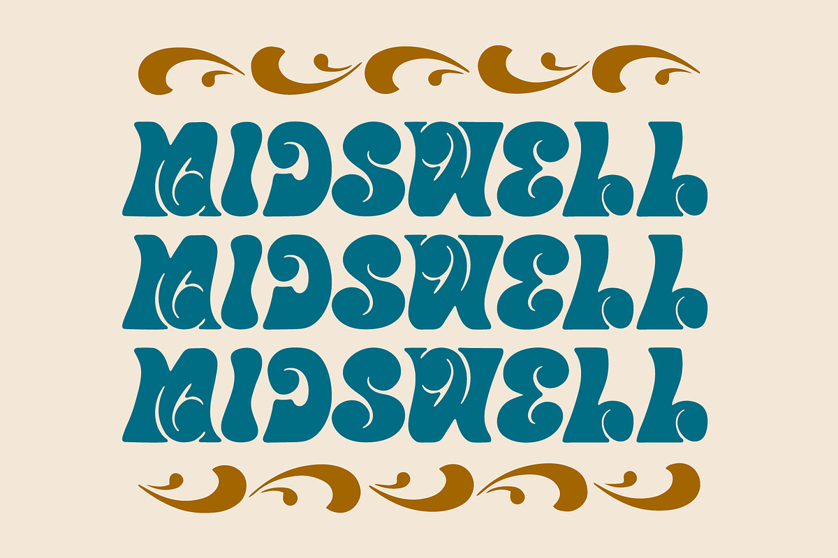 Midswell 70's Typeface | Retro Font, a Sans Serif Font by NienowBrand (Photo 6 of 7)