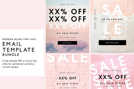 Blush Sale Email Marketing Template, an Email Template by KikiBunnyCreative
