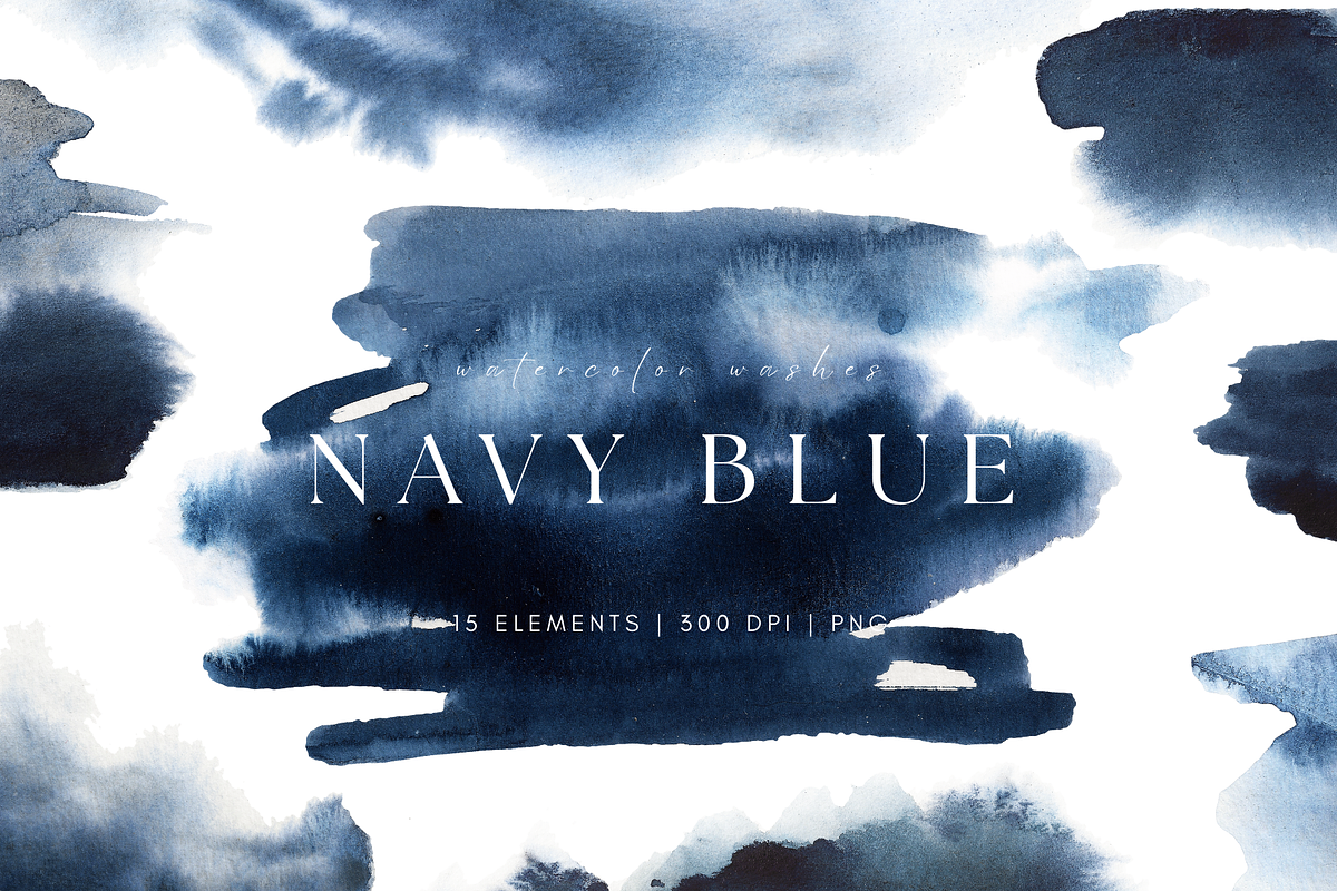 Navy Blue Watercolor Washes, a Texture Graphic by Kolorata Art (Photo 1 of 5)