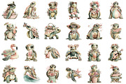 Whimsical Summer Turtle Clipart, an Animal Illustration by designcity5 (Thumbnail 2 of 5)
