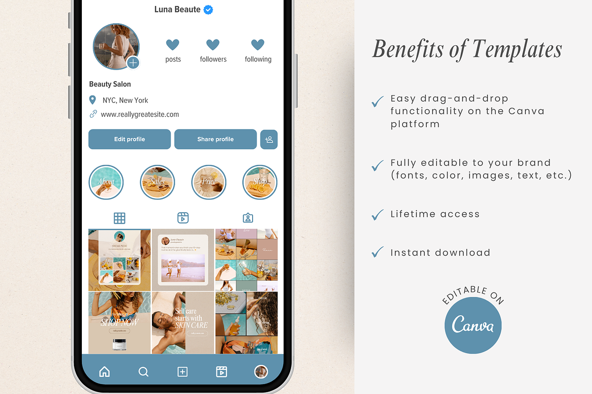 Diverse Beauty Instagram Posts, a Social Media Template by GlamWebDesigns (Photo 2 of 7)