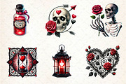 Gothic Valentine Sublimation Clipart, an Illustration by Dream Creation (Thumbnail 5 of 6)