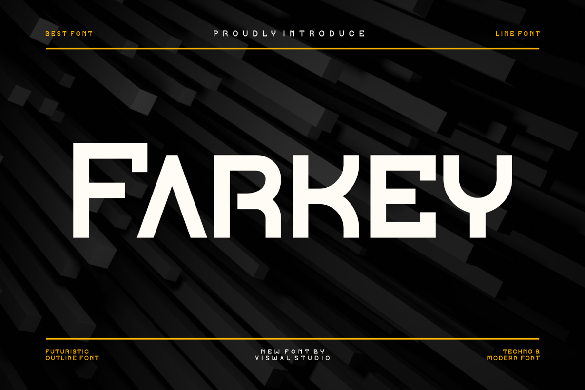 Farkey - Modern Techno Font, a Sans Serif Font by Viswal Studio (Photo 1 of 10)