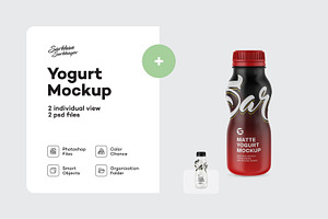 Matte Yogurt Bottle Mockup