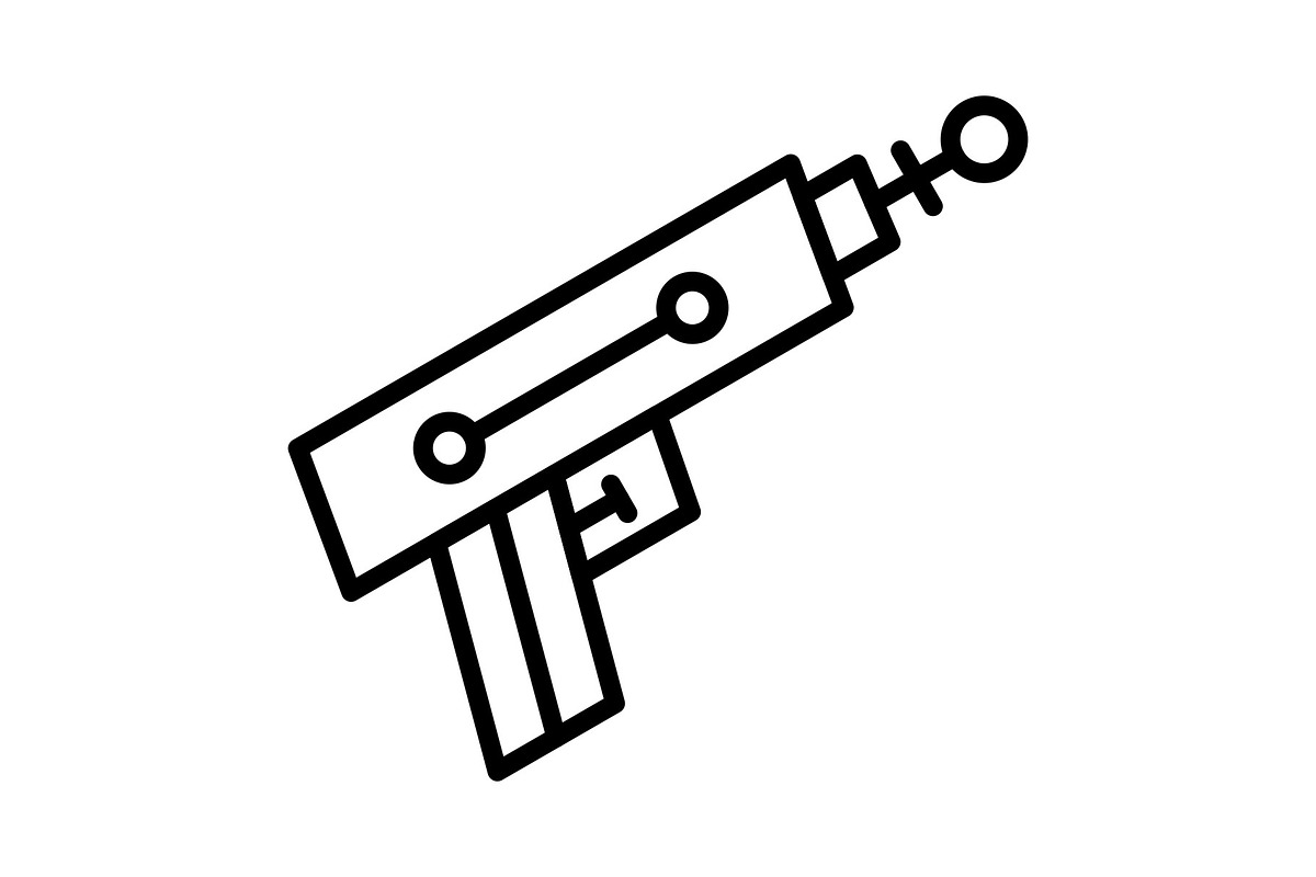Laser Gun Line Icon, an Icon by Pexelpy