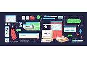 Retro user interface elements set, an Object Illustration by PaperTrident (Thumbnail 4 of 5)