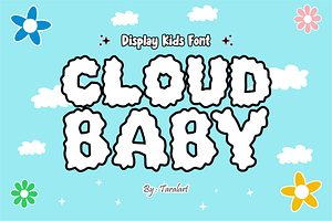 CLOUD BABY -Playful Fluffy Kids Font, a Handwritten Font by KiddoGlyphs Studio