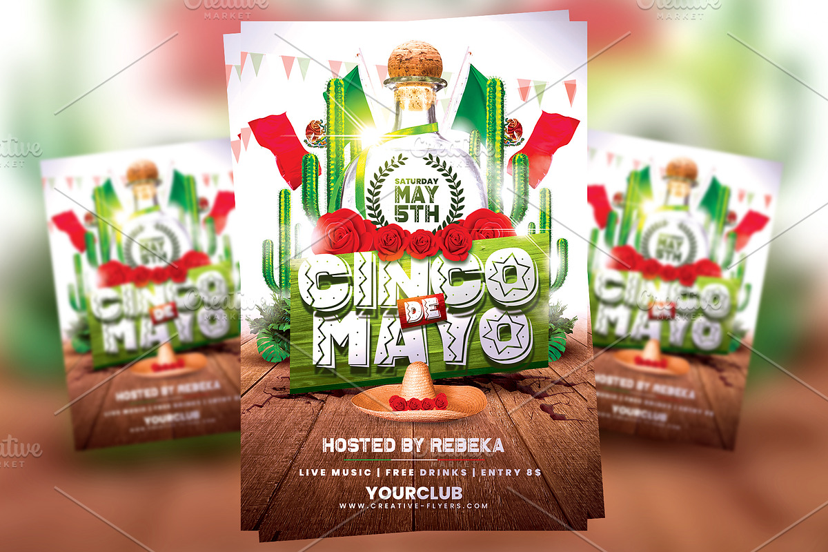 Cinco de Mayo Flyer Design, a Flyer Template by Rome B Creation (Photo 1 of 2)