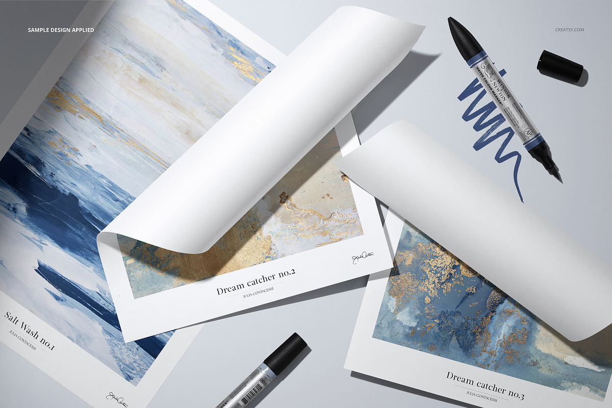 Markers & Folded Paper Sheets Mockup, a Pens & Pencil Mockup by creatsy5 (Photo 4 of 6)