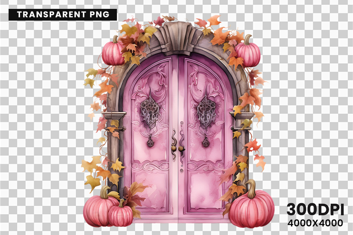 Watercolor Halloween Creaky Door PNG, a Seasonal Illustration by Creative Arslan (Photo 7 of 7)