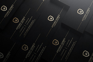 Simple Gold And Black Business Card