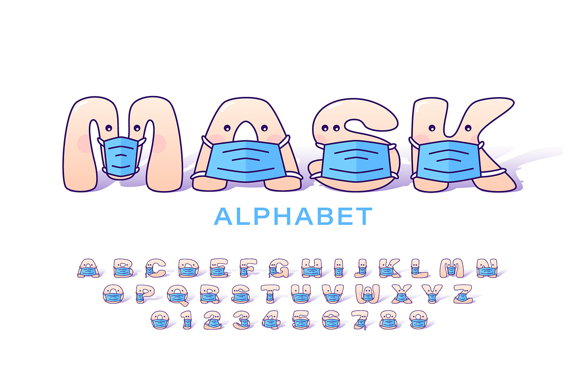 Kids Cartoon Alphabet Masked, a Graphic by Pro_Vector (Photo 2 of 2)