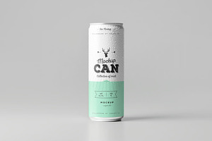 Front View Single Soda Can Mockup