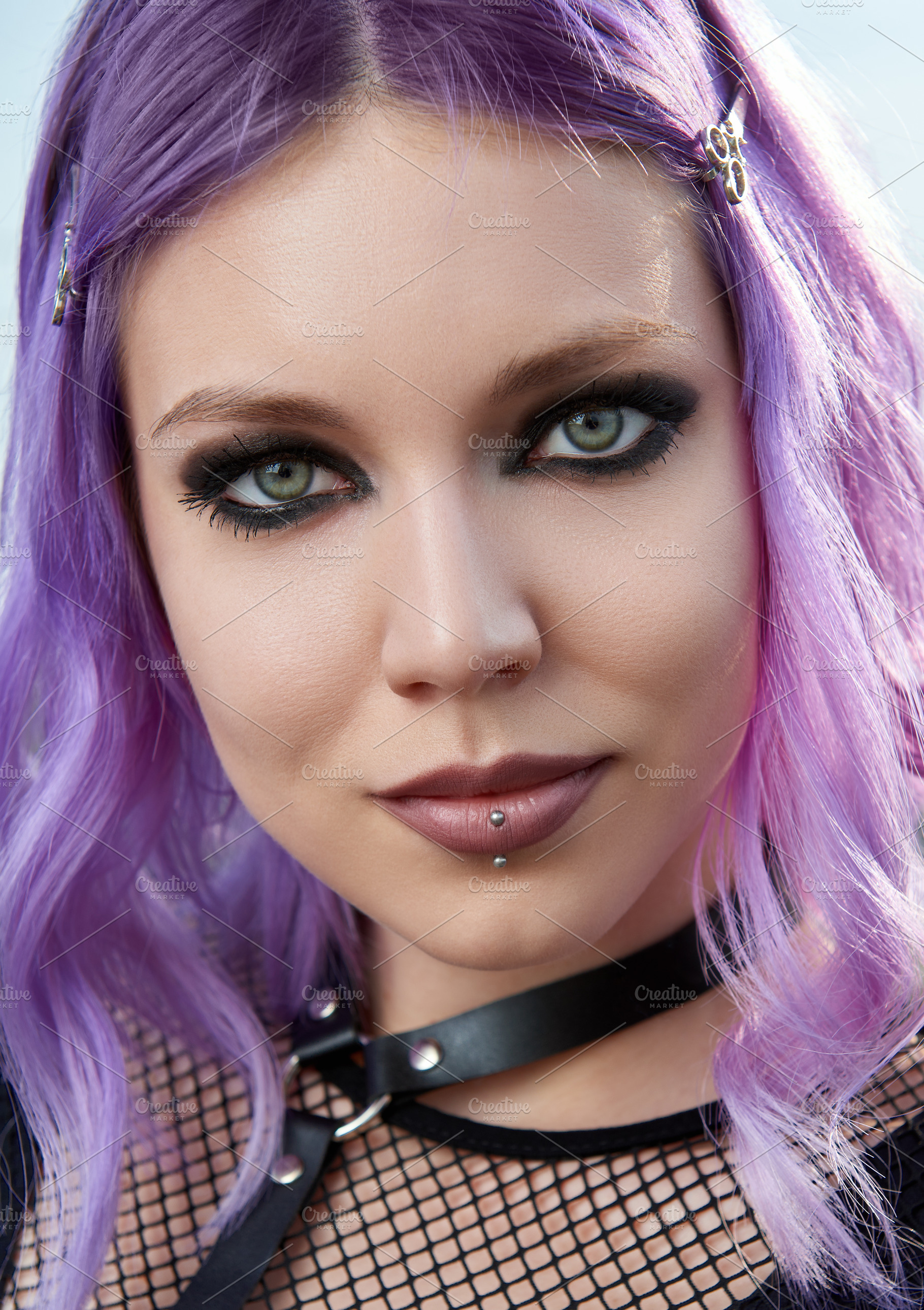 Pastel goth girl with violet hair stock photo containing girl and woman, a Person Photo by Jetrel