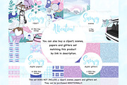 Snowy Girls Clipart, a Seasonal Illustration by GlamArtZhanna (Thumbnail 4 of 4)