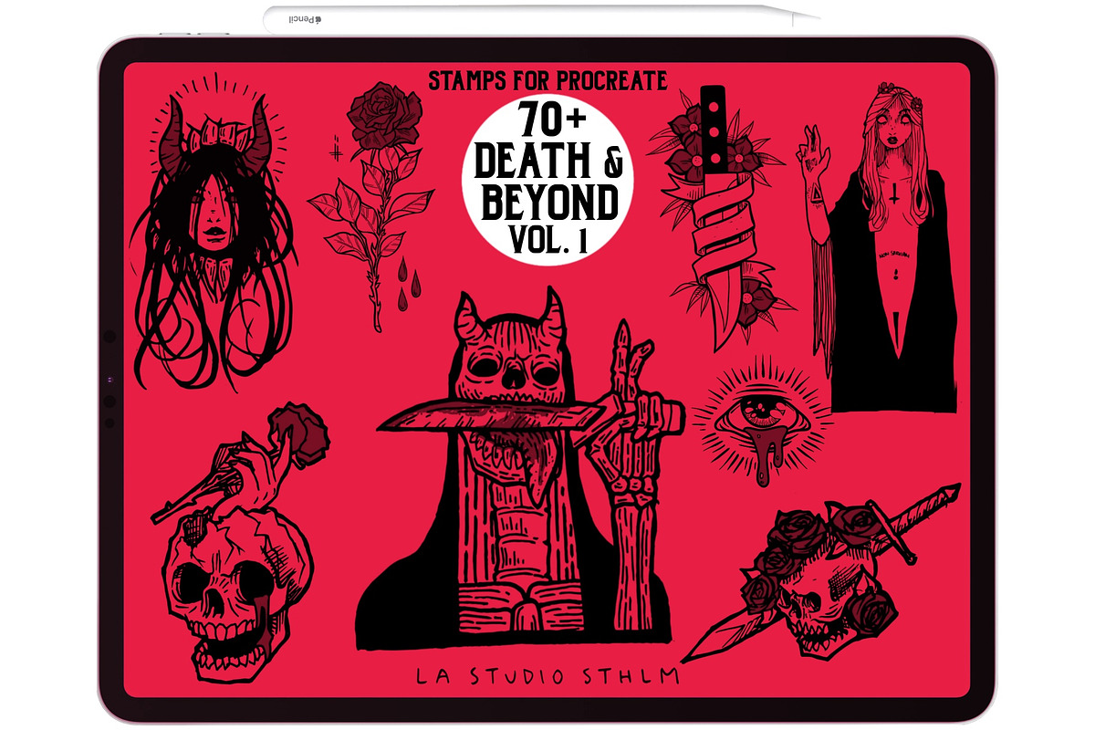 Death & Beyond Vol. 1 - Stamp Set, a Brush Add-On by LA Studio Sthlm (Photo 2 of 6)
