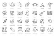 Leisure and Pastime Activities Icons, an Outline Icon by Tettygreen (Thumbnail 2 of 2)