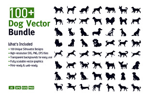 Dog Silhouette Bundle, an Illustration by Creative_View