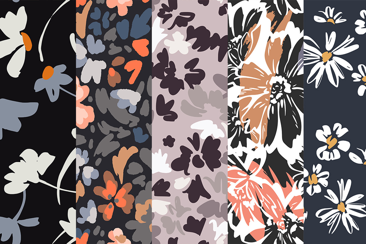 Simplistic floral Seamless Patterns, a Pattern Graphic by GALAKAM (Photo 3 of 7)