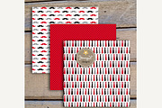Red Mustache Necktie Digital Paper, a Pattern Graphic by JennyL Designs (Thumbnail 3 of 4)