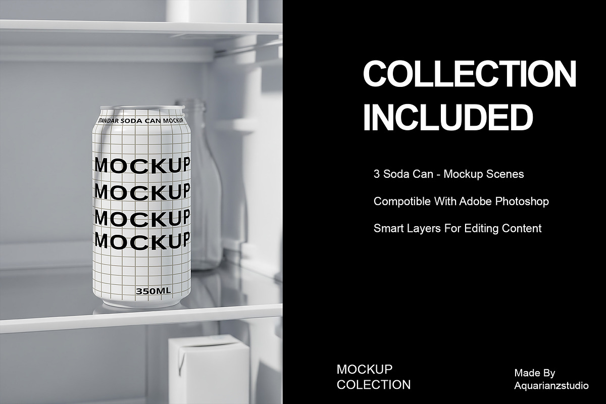 Soda Can Mockup, a Product Mockup by Aquarianz Studio (Photo 2 of 3)