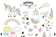Unicorn Magic cliparts & patterns, a Decorative Illustration by @olga.angelloz (Thumbnail 2 of 6)