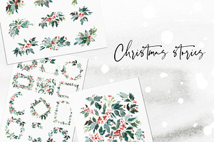 Christmas Watercolour Set | 90 PNG, a Card Template by Karma