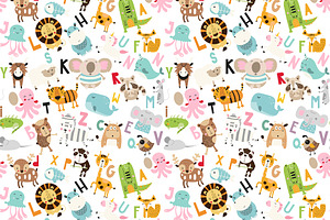 Animal Alphabet Kids Clipart Bundle