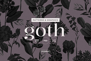 Gothic Garden Dark Flower Pattern