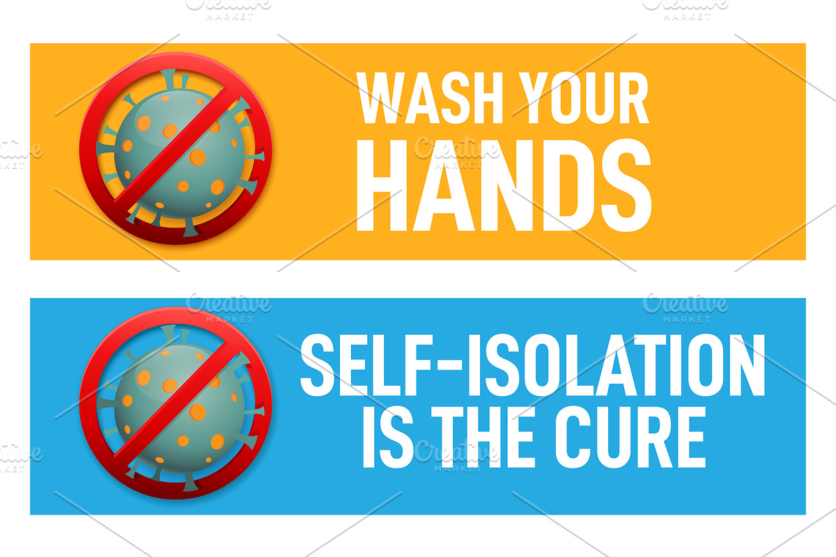 Banner design for corona virus alert, a Healthcare Illustration by Traudl's shop (Photo 2 of 2)