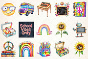 Groovy School Sublimation Clipart, a Seasonal Illustration by Rose Art (Thumbnail 3 of 4)