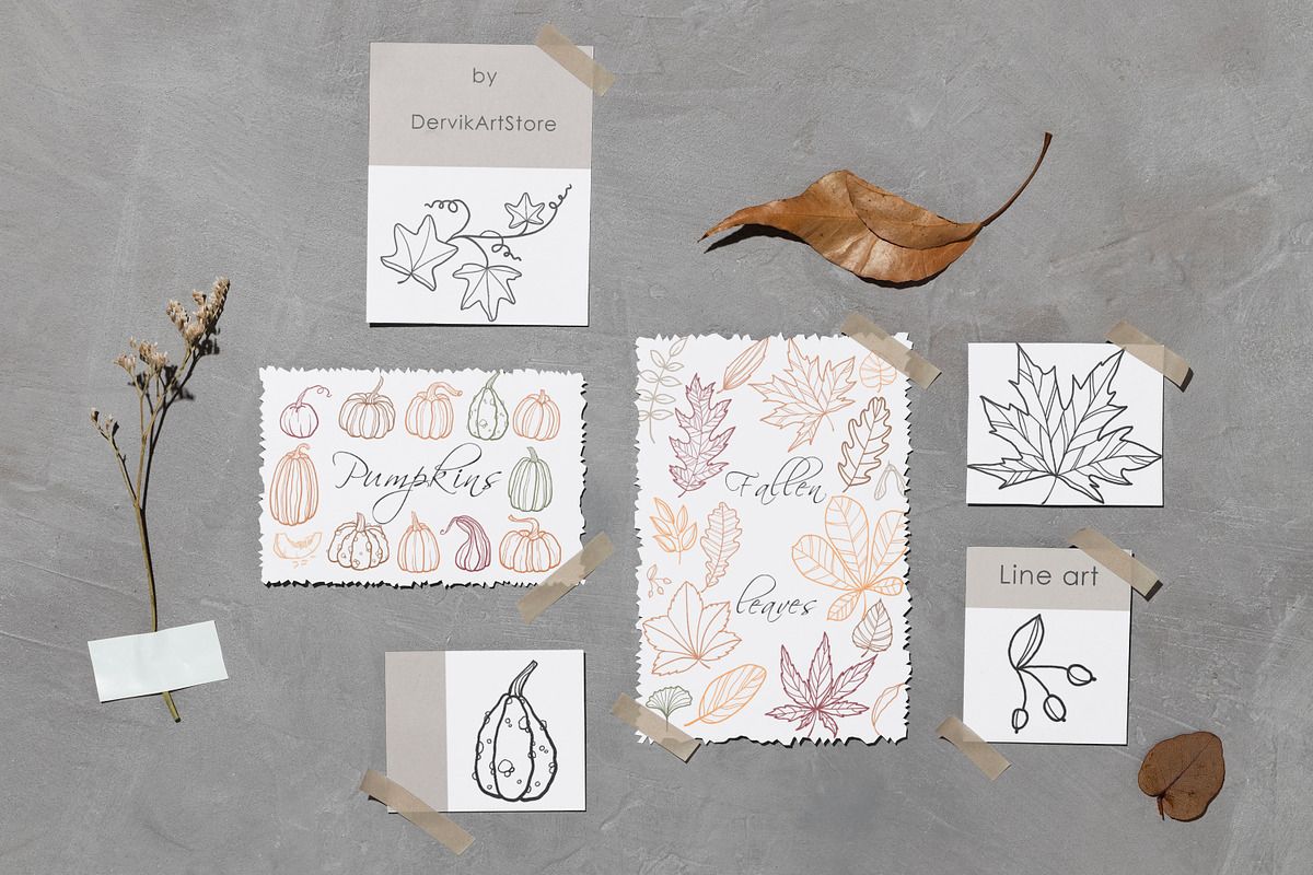 Procreate Autumn Doodle Stamps Brush, a Brush Add-On by Dervik Art Store (Photo 4 of 5)