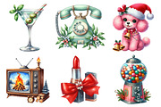 Retro 50's Christmas Clipart, an Illustration by Daily.Designs (Thumbnail 3 of 5)