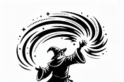 silhouette a mysterious wizard, an Illustration by Amazin_art (Thumbnail 19 of 19)