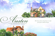 Watercolor Austen Clipart Set, a Person Illustration by ArtCreationsDesign (Thumbnail 11 of 22)