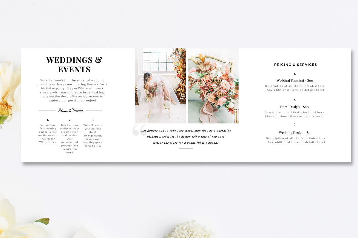Florist Tri-fold Brochure PSD, a Brochure Template by Marham Labeling Co (Photo 3 of 3)
