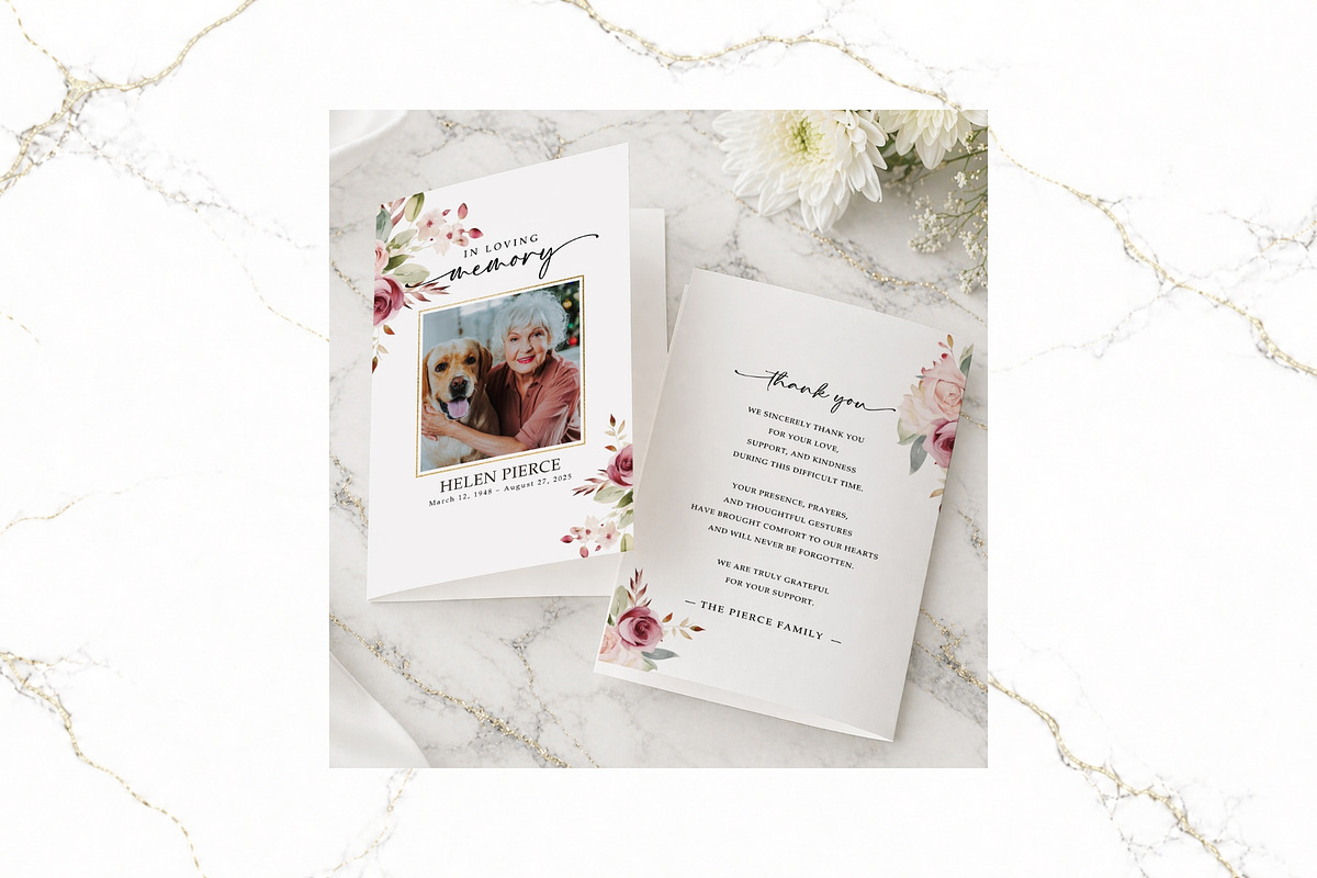 Funeral Bundle Canva FR008, a Stationery Template by TyphoonStudio (Photo 4 of 12)
