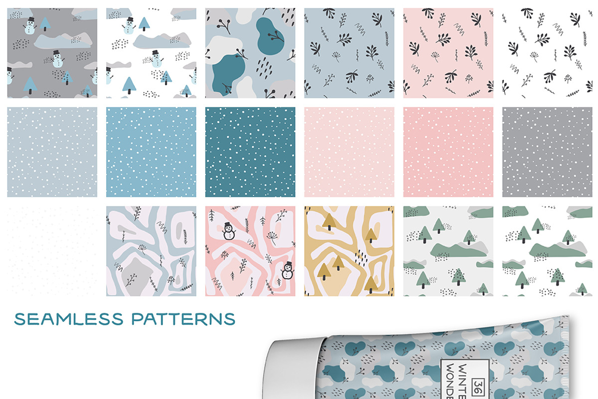 Winter Wonder Seamless Patterns, a Pattern Graphic by BAD TASTE (Photo 4 of 8)