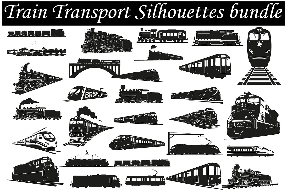 train transport silhouettes, an Illustration by Amazin_art (Photo 1 of 31)