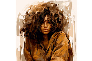 Portrait of an African woman with, an Illustration by Lermont51